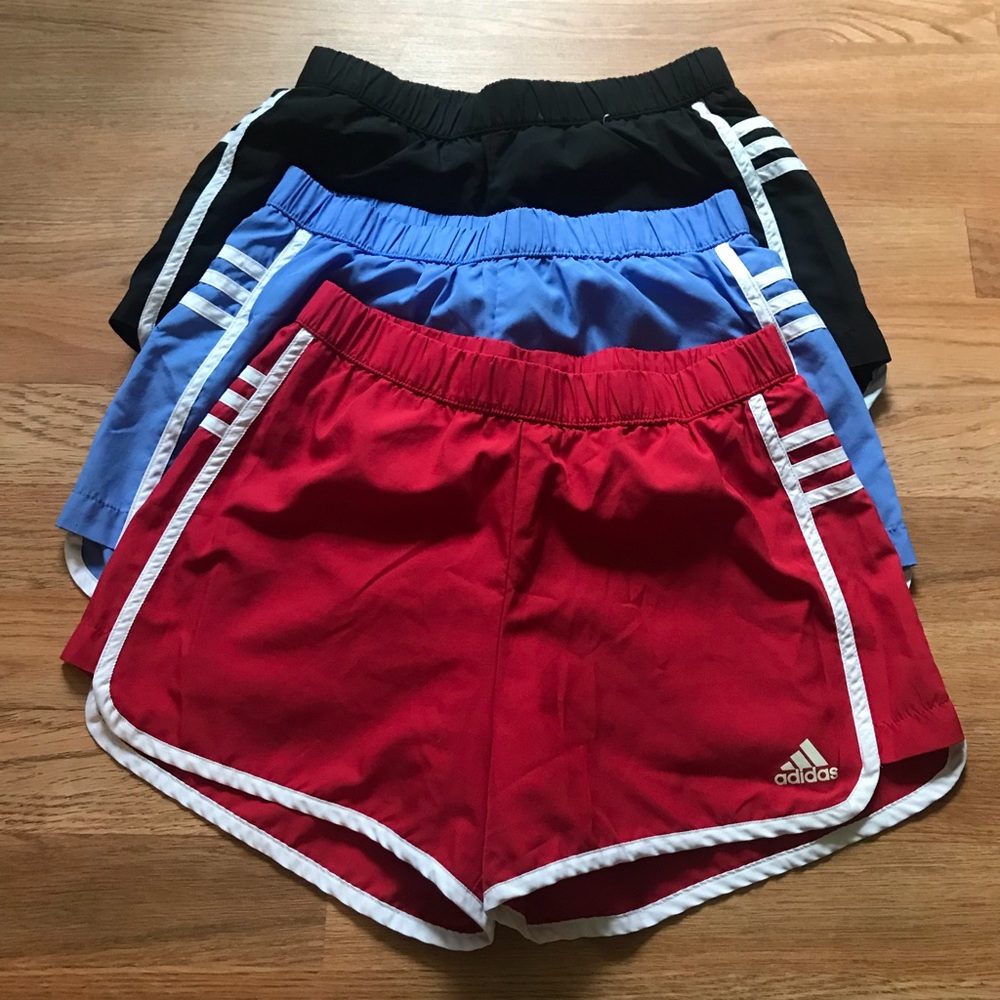 3 pair of adidas climalite shorts.